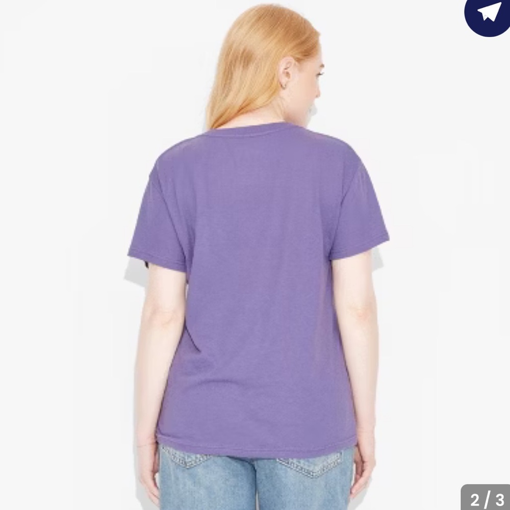 Women's KISS Short Sleeve Graphic T-Shirt - Purple L: Cotton Crew NWT Size M - Picture 2 of 3
